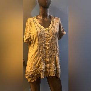 Elegant Embroidered Flowy Blouse top